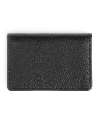 Royce New York Monogrammed Leather Card Holder Wallet In Black