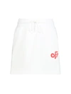 Off-white Kids' Rounded Logo French Terry Skirt In White