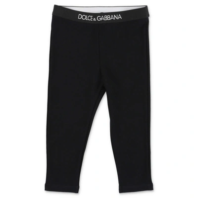 Dolce & Gabbana Baby Girl's Stretch Logo Leggings In Black