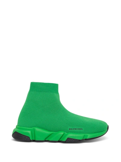 Balenciaga Speed Green Sneakers With Logo