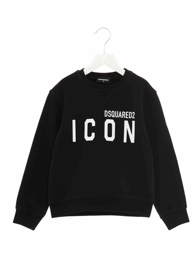 Dsquared2 Kids' Icon-print Long-sleeved Sweatshirt In Black