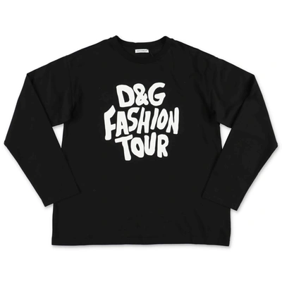 Dolce & Gabbana Kids' Fashion Tour-print T-shirt In Black