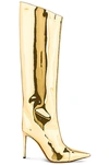 Alexandre Vauthier Alex Metallic Leather Knee-high Boots In Gold