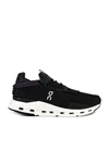 On Cloudnova Mesh And Neoprene Running Sneakers In Phantom & White