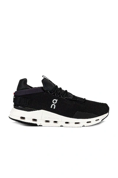 On Cloudnova Mesh And Neoprene Running Sneakers In Grey/white