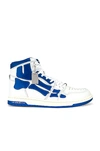 Amiri Skel-top Colour-block Leather High-top Sneakers In White & Blue