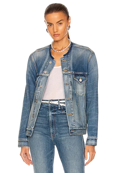 Maison Margiela Collarless Denim Jacket In Blue