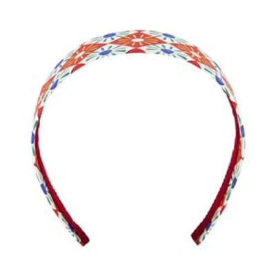 Dolce & Gabbana Kids' All Over Print Cotton Headband In Red