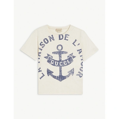 Gucci Kids' Anchor-print Cotton-jersey T-shirt 6-12 Years In White