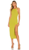 Camila Coelho Shelly Midi Dress In Yellow Green
