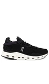On Cloudnova Mesh And Neoprene Running Sneakers In Phantom & White