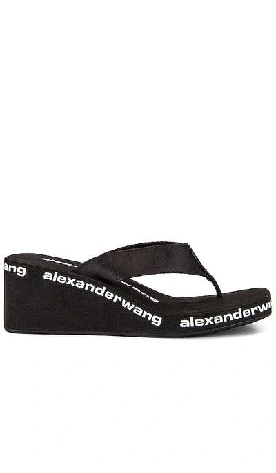 Alexander Wang Black Aw Wedge Flip Flop Sandals