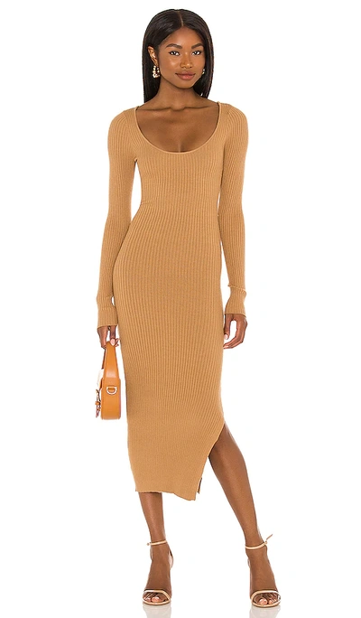L'academie Nessa Sweater Dress In Tan