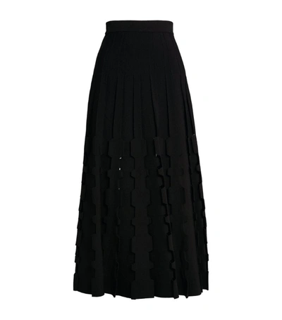 Alaïa Origami Midi Skirt In Black