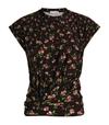 RABANNE FLORAL GATHERED TOP,17133039
