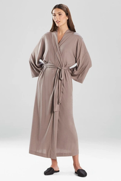 Natori Shangri-la Tencel&trade; Wrap Robe In Heather Walnut