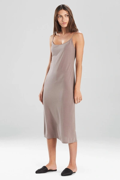 Natori Shangri-la Tencel™ Lightweight Ultra-soft Tank Top Dress Nightgown Pajamas In Heather Walnut