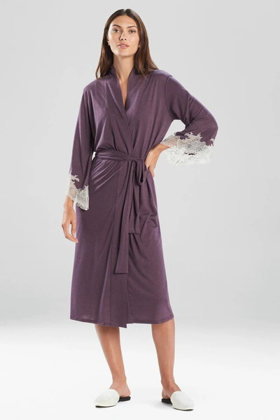 Natori Luxe Shangri-la Tencel™ Wrap Robe In Heather Dark Plum