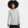 Nike Sportswear Big Kids' (boys') Long-sleeve T-shirt In Grey