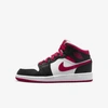 Jordan Air  1 Mid Big Kids' Shoes In Black,white,very Berry