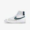Nike Blazer Mid '77 Big Kids' Shoes In White,dark Teal Green