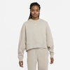Nike Sportswear Collection Essentials Women's Oversized Fleece Crew In Cream Ii,white