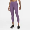 Nike One Luxe Women's Mid-rise Crop Leggings In Amethyst Smoke,clear