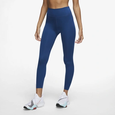 Nike One Luxe Women's Mid-rise 7/8 Leggings In Court Blue,clear