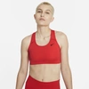 Nike Dri-fit Swoosh Women's Medium-support Non-padded Sports Bra In Chile Red,black