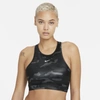 Nike Women's Swoosh Womenâs Medium-support 1-piece Pad High-neck Sports Bra In Grey