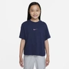 Nike Sportswear Big Kids' T-shirt In Midnight Navy,pink Glaze