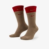 Nike Everyday Plus Cushioned Training Crew Socks In Sandalwood,university Red,university Red