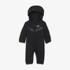 Nike Sportswear Tech Fleece Baby Full-zip Coverall In Black