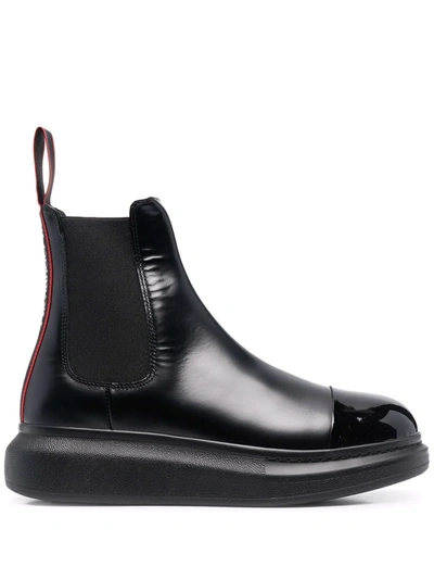 Alexander Mcqueen Hybrid Chelsea Ankle Boots In Black