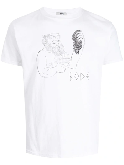 Bode Bacchus Cotton-jersey T-shirt In White