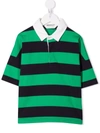 PALM ANGELS STRIPED LOGO POLO SHIRT