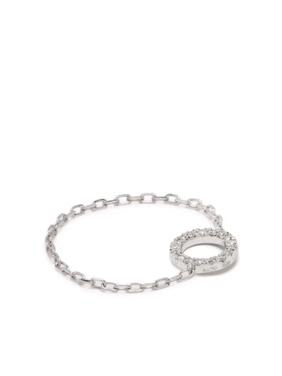 Djula 18kt White Gold Circle Chain Diamond Ring In Silber