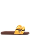 FENDI TOGGLE-FASTENING RUCHED SLIDES