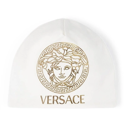 Versace Baby White Medusa Beanie