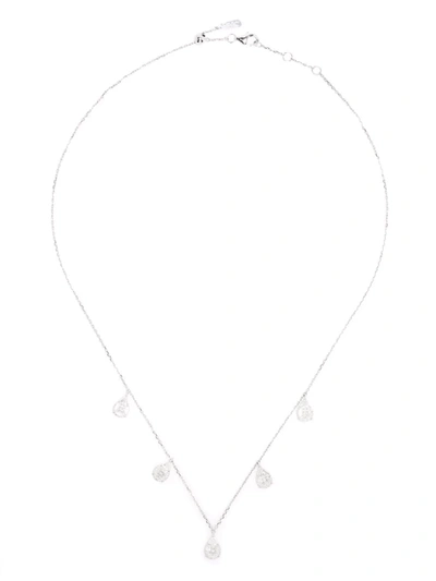 Djula 18kt White Gold Five Pear Diamond Choker In Silber