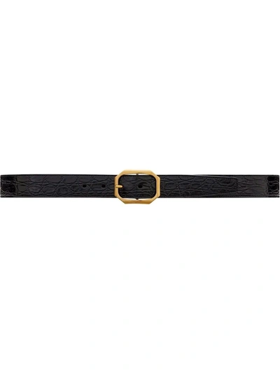 Saint Laurent Double Buckle Belt In Nero