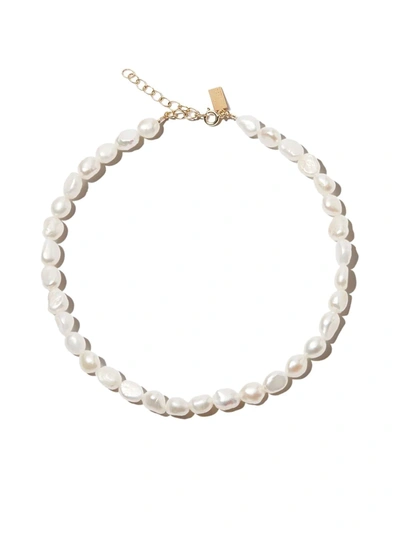 Hermina Athens Gold-plated Vilma Pearl Necklace In White