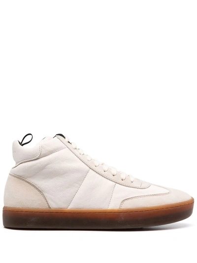 Officine Creative Kombined Leather Trainers In Neutrals