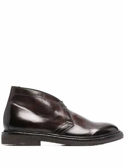 Officine Creative Hopkins Leather Boots In Braun