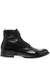 OFFICINE CREATIVE ANATOMIA LACE-UP LEATHER BOOTS