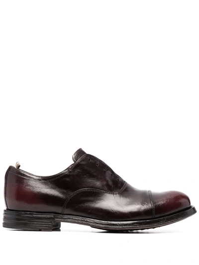 Officine Creative Balance Polished Leather Shoes In Brown