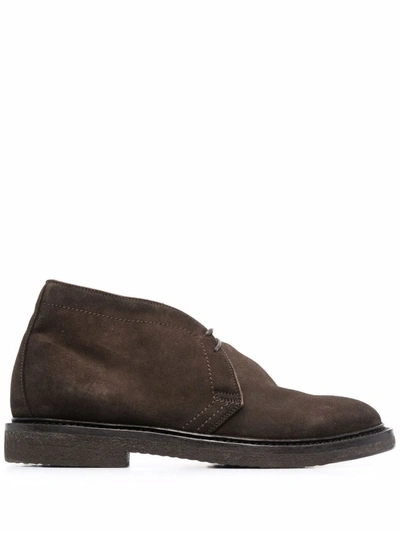 Officine Creative Hopkins Suede-leather Boots In Braun