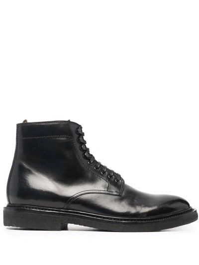 Officine Creative Hopkinss Leather Boots In Schwarz