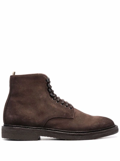 Officine Creative Hopkins Suede-leather Boots In Brown