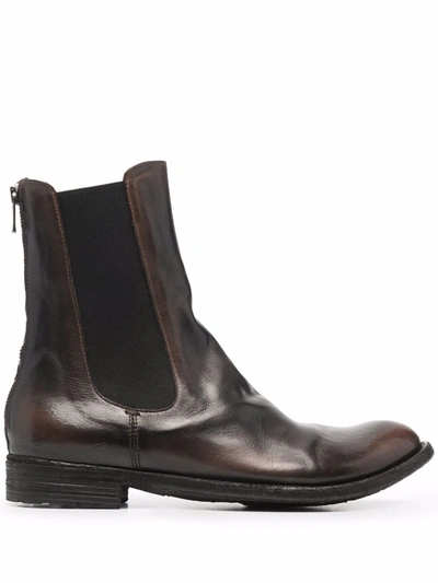 Officine Creative Lexicon Elasticated-panel Chelsea Boots In Braun